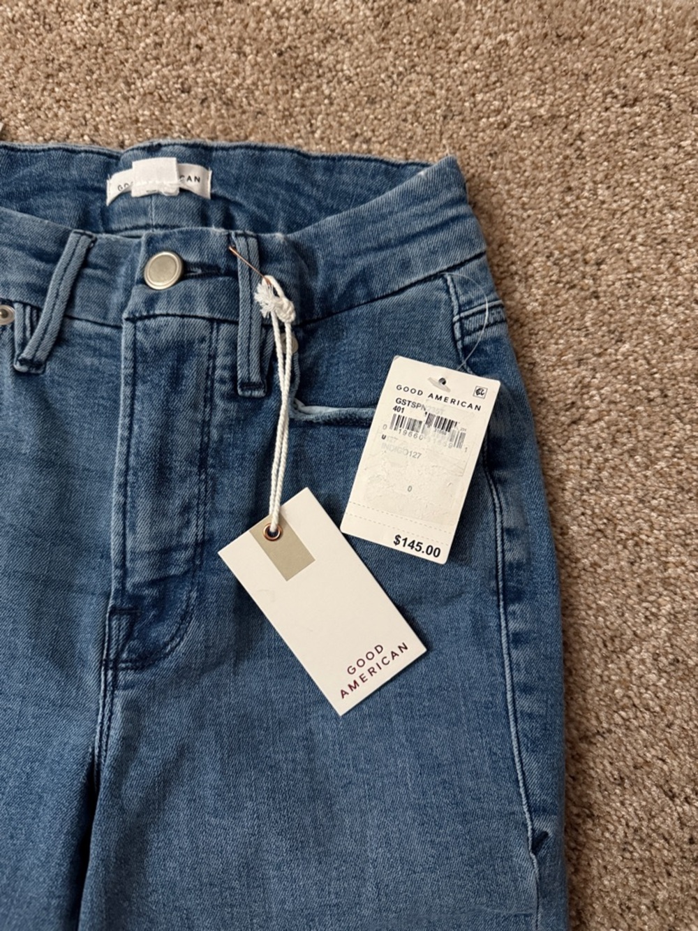 Good American High Waist Ankle Straight Leg Organic Cotton Jeans - Picture 4 of 7